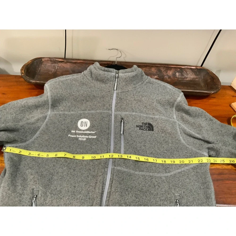 The North Face Gordon Lyons Full Zip Fleece Jacket Gray Mens Large Heathered